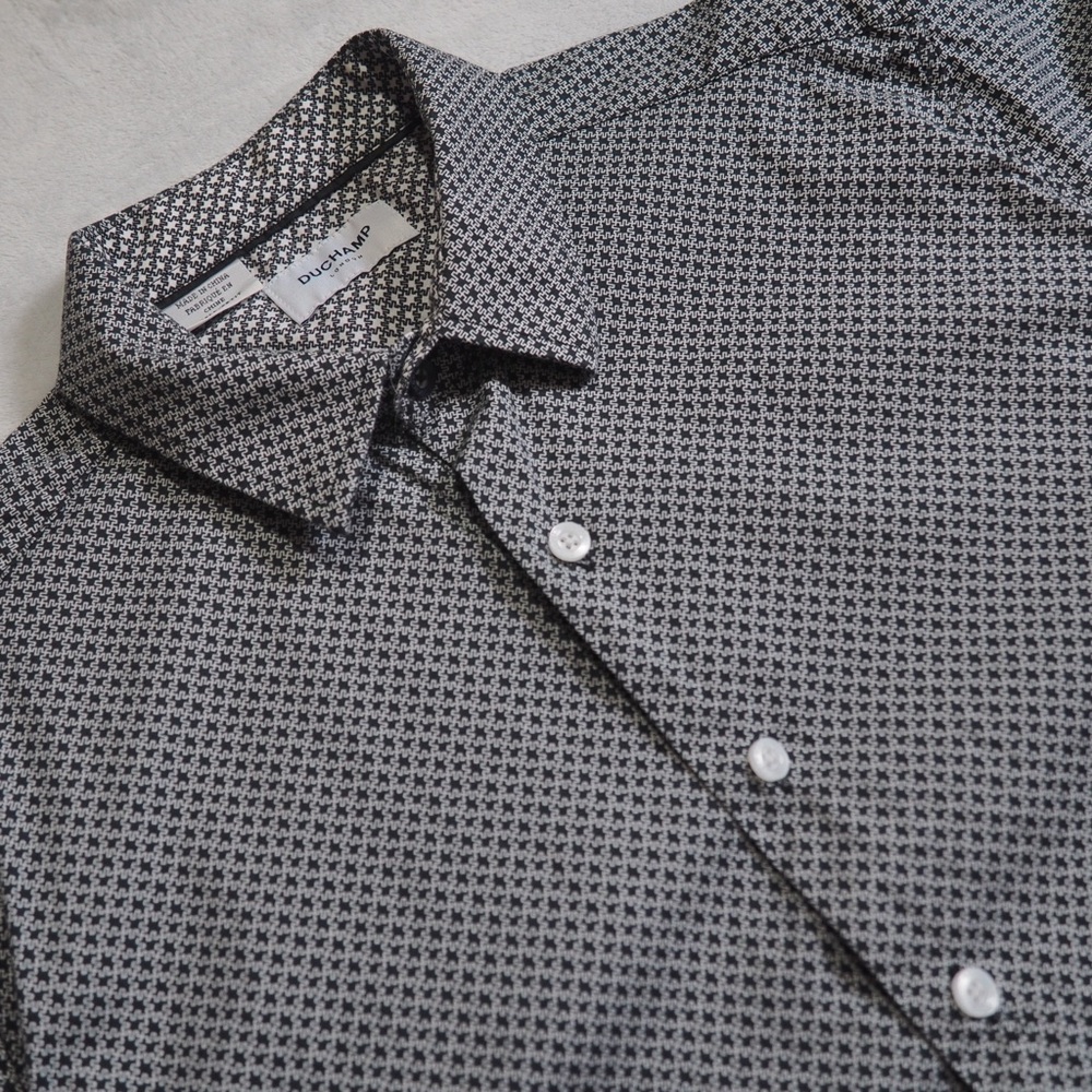 Duchamp Sz S Black and White Dress Shirt Long Sleeve